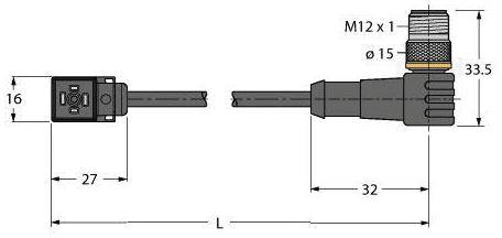 Turck Ventilsteckverbinder Bauform C Verbindungsleitung Ventil Steckverbinder B-Ware von Turck