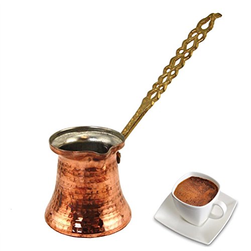 Türkische Türkisches Kaffeekännchen Kupfer, Kaffeemaschine Topf mit Metall Griff Große aus Großbritannien von Turkish Zone