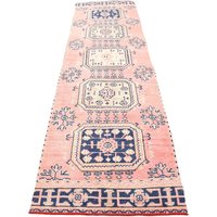 3x10 Läufer Teppich, Rosa Teppich Läufer, Antiker Vintage Flur Oushak Langer Moderner Türkei Anatolien Boden Verblasster von TurkishArtBazaar