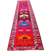 Roter Läufer Teppich, Boho Dekorativer Alter Moderner Vintage 2x14 Ft, Distressed Rug, Oushak Runner Rug von TurkishArtBazaar