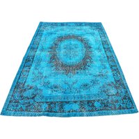 Royal Blauer Teppich, Überdyed Oushak Vintage Anatolien Wohnzimmer Boho Dekor 2350 von TurkishArtBazaar