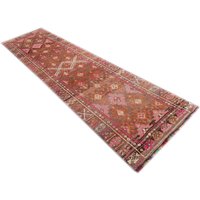 Traditioneller Flur Teppich, 3x11 Ft Runner Für Schlafzimmer, Brauner Eingangs Teppich Läufer, Rosa Eingangsdekor, Dekor, Luxus Teppiche von TurkishArtHistory