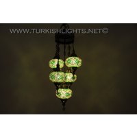 5-Kugel Sultan Mosaik Kronleuchter | Große Kugeln von TurkishLights