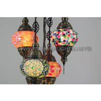 5-Kugel Sultan Mosaik Kronleuchter | Medium Globes 5-Kugel Sultan Mosaik Kronleuchter | Medium Globes von TurkishLights