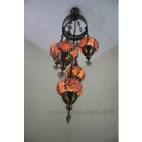 5-Kugel Sultan Mosaik Kronleuchter | Medium Globes 5-Kugel Sultan Mosaik Kronleuchter | Medium Globes von TurkishLights