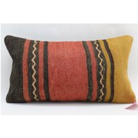 Boho Deko Kissen Kelim Lendenkissen 10x20 Handgemachtes Truthahn Kissenbezug No 1119 von TurkishRugOutlet