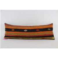 Gestreifter Kelim Kissenbezug Boho Kissen Vintage No 982 von TurkishRugOutlet