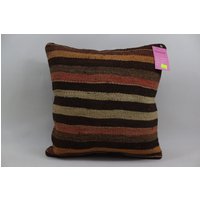 Gestreifter Kelim Kissenbezug Handgemacht Wollkissen Dekokissen Kissen 40 X cm No 3731 von TurkishRugOutlet