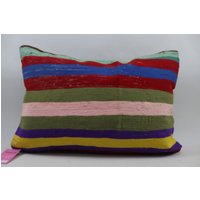 Kelim Kissen Handgemachte Wolle Lendenkissen Haus Design 16x24 Kissenbezug Code 1382 von TurkishRugOutlet