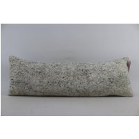 Kelim Kissenbezug Boho Kissen Ethno Dekor Handgemachte Wolle 12x36 Zoll No 1409 von TurkishRugOutlet