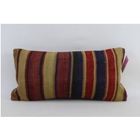 Kelim Kissenbezug Handgemacht Dekokissen Sofakissen 12x24 1566 von TurkishRugOutlet