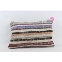 Lenden Kelim Kissen Boho Handgemachtes Vintage Dekor 16x24 Kissenbezug Code 1129 von TurkishRugOutlet