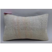 Lumbaler Kelim Kissenbezug Beige Kissen Home Dekor Körperkissen Rustikales Dekokissen 12x20 Zoll No 803 von TurkishRugOutlet