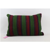 Lumbaler Kelim Kissenbezug Nomadenkissen Bank Dekor Kissen Kinderzimmer Dekokissen Natürliches Sofakissen 16x24 Code 1211 von TurkishRugOutlet