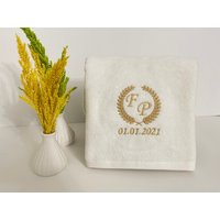 Personalisierte Hochzeitsgeschenk, Paar Personalisierte Set, Hochzeit Gefälligkeiten, Handtücher, Handtuch, Badetuch von TurkishRugPillowHome