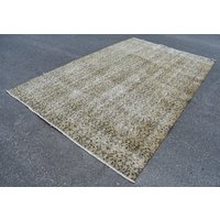 Beige-Grüner Teppich, Handgewebter Vintage Boho Wohnzimmerteppich, Kelimteppich, 200cm X 300cm Ra1391 von TurkishRugSupplier