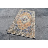 Orientteppich, Teppich, Vintage, Handgewebter Boho Wollteppich, Antiker Wohndeko, 100 X 200 cm Ra0441 von TurkishRugSupplier