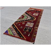 Teppich Läufer, Kelim Teppich, Kelimteppich, Größe 12 X 32 cm, Kelimteppich Aus Schafwolle von TurkishRugSupplier
