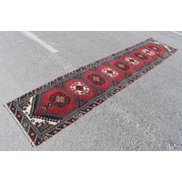 Teppichläufer, Vintage Teppich, Kelimteppich, Roter Wohndeko, 7 X 30 cm Ra2396 von TurkishRugSupplier
