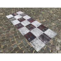 215 X 80 cm Kelim Teppich, Kelimteppich, Vintage Teppich Läufer, Patchwork von Turkishrugsvendor