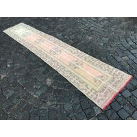 343 X 66 cm Teppich Läufer, Handgewebter Teppich, Kelimteppich, Handgeknüpft, Patchwork Beige von Turkishrugsvendor