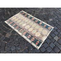 4.1 X 2.6 Ft Boho Teppich Handgefertigter Wollteppich Handgewebter Kelimteppich 125 79 cm von Turkishrugsvendor