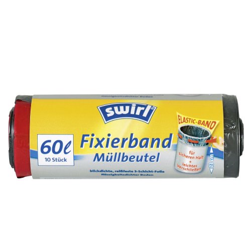 swirl Mülleimerbeutel, mit Fixierband, schwarz, 60 Liter swirl Mülleimerbeutel, mit Fixierband, schwarz, 60 Liter von Turlte