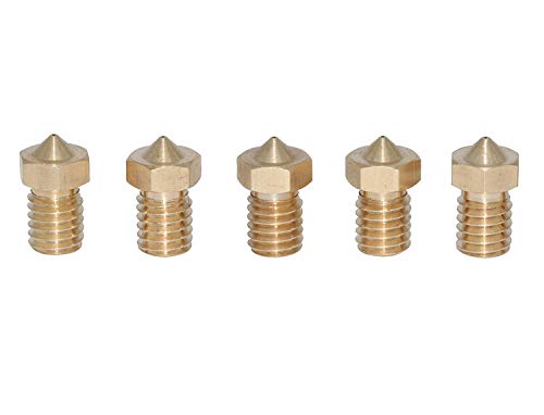 Turmberg3D - V6 Nozzle Set - für 1.75mm, Messing für V5 V6 Düse Extruder Hotend M6 (Set - 5x 1.0 mm, 5) von Turmberg3D