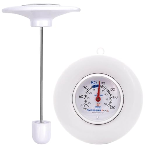 Schwimmendes Poolthermometer, leicht ablesbar, keine Batterie erforderlich, IPX6 wasserdichte 304 Edelstahlsonde für Pool, Teich, Whirlpool und Badewassertemperatur von TurnOnLove