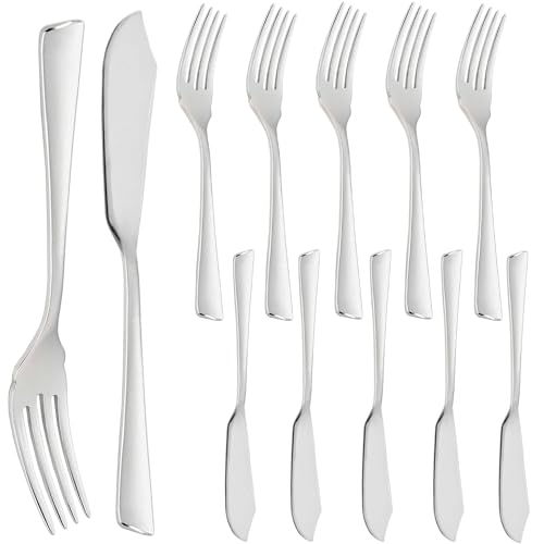 Fischbesteck messer glänzend polierter Edelstahl 12 stück mit fischmesser fischgabel Fischbesteck messer glänzend polierter Edelstahl 12 stück mit fischmesser fischgabel von Turnaroundtech