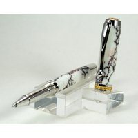 Gedrehte Stift Hand Rhodium Jr Staatsmann in Tru-Stein von TurnedTrees