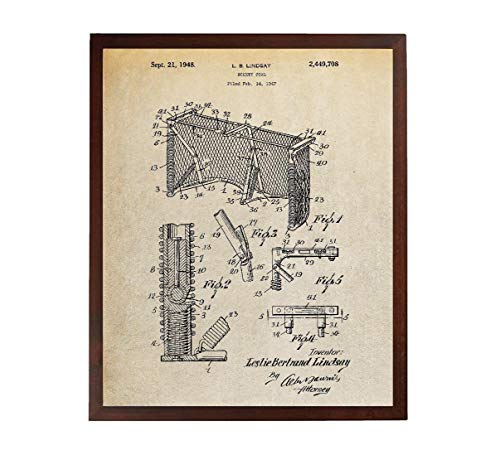 Turnip Designs TDP1099 Eishockey-Tor Post 1948 Patentdruck Eishockey Torwart Geschenk Vintage NHL Eishockey Sportraum von Turnip Designs