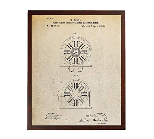 Turnip Designs Tesla Coil Patentposter Wechselstrom Magnetmotor Tesla Patent Nikola Tesla Technology Art Vintage TDP333 von Turnip Designs