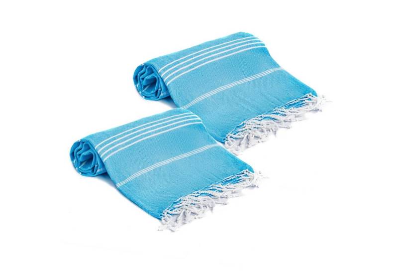 Turquoise Home Hamamtuch Signature 2'er SET Strandtuch Saunahandtuch, 100% Baumwolle von Turquoise Home