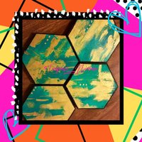 C-7 Türkis Gold Schwarz Hexagon Untersetzer von TurquoiseNirvana