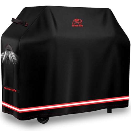 Turtle Life BBQ Grill Abdeckung, 72 Zoll Heavy Duty Wasserdicht 4-6 Brenner Grill Gasgrill Abdeckungen für Weber Genesis Char-Broil Deluxe, Kein Verblassen innerhalb von 2 Jahren, Schwarz Turtle Life BBQ Grill Abdeckung, 72 Zoll Heavy Duty Wasserdicht 4-6 Brenner Grill Gasgrill Abdeckungen für Weber Genesis Char-Broil Deluxe, Kein Verblassen innerhalb von 2 Jahren, Schwarz von Turtle Life