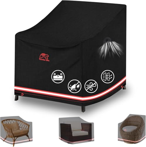 Turtle Life Patio Single Sofa Cover, Waterproof, Windproof, Oxford Fabric with PVC Coating, Black, 90x98x76 cm Turtle Life Patio Single Sofa Cover, Waterproof, Windproof, Oxford Fabric with PVC Coating, Black, 90x98x76 cm von Turtle Life