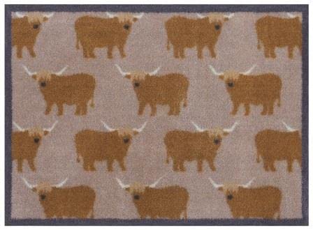 Turtle Mat, Highland Cows Design Sehr saugfähige Absperrmatte für den Innenbereich, Größe: 60 x 85 cm von Turtle Mat