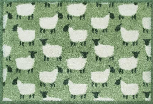 Turtle Mat Design Flock Green 60x85cm, innen und außen, waschbar von Turtle Mat