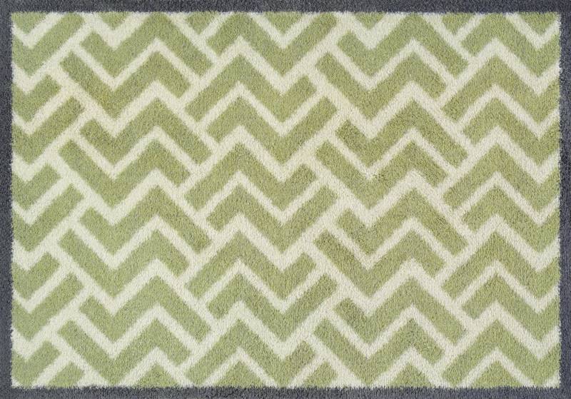 Turtle Mat Fußmatte Herringbone Green, rechteckig, Höhe: 9 mm von Turtle Mat
