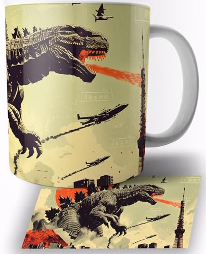Godzilla Artistic Keramik Becher 325ml Tasse Mug von TusRelojes