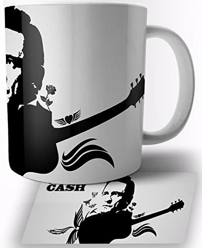 Johnny Cash Keramik Becher 325ml Tasse Mug von TusRelojes