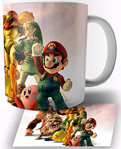 Super Smash Bros Mario Keramik Becher 325ml Tasse Mug von TusRelojes