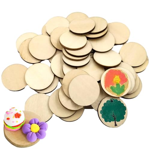 Unbehandelte Mini Basteln Deko Holzkreise, 150pcs 10-350mm Natürliche Runde Holzscheiben, DIY Handwerk Holz-Scheiben Hochzeit Mittelstücke Weihnachten Dekoration Baumscheibe von TuseRxln