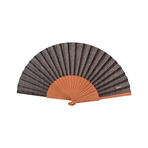 Tusitala Barcelona Handfächer Graue Spitze - Aus Holz und Baumwolle - 100% spanisches Handwerk - Inklusive natürlicher Jutetasche - Handgefertigtes Modeaccessoire - 23 cm. von Tusitala Barcelona
