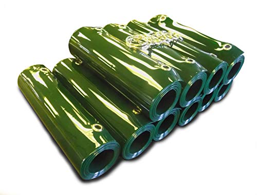 Tusker Green Schweißband PVC Strip Pack zum Abdecken von 2 m Breite, 10 Streifen, 1,83 m Länge, Ösen und komplett mit Spaltringen von Tusker