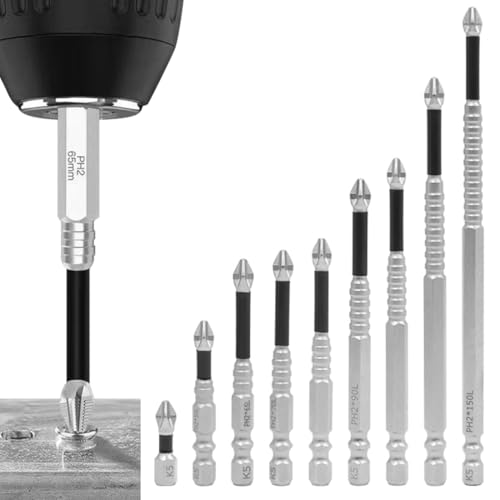 9 Stück High-Magnetic Screwdriver Drill Bit Set, greener bits, anti rutsch bits für elektrobohrer, Bohrer Bits Set für Schlagbohrmaschine, Akkuschrauber, 25 50 65 70 75 90 100 120 150 mm 9 Stück High-Magnetic Screwdriver Drill Bit Set, greener bits, anti rutsch bits für elektrobohrer, Bohrer Bits Set für Schlagbohrmaschine, Akkuschrauber, 25 50 65 70 75 90 100 120 150 mm von Tutamaz