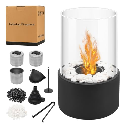 Tischkamin mit 2 Farben Deko Steinenmit, Tischfeuer Set für Indoor & Outdoor mit 2 Brennkammern, Bioethanol-Kamin, Erstellen Romantische Ambiente, Bio Ethanol Kamin für Balkon Wohnung Deko Tischkamin mit 2 Farben Deko Steinenmit, Tischfeuer Set für Indoor & Outdoor mit 2 Brennkammern, Bioethanol-Kamin, Erstellen Romantische Ambiente, Bio Ethanol Kamin für Balkon Wohnung Deko von Tutamaz