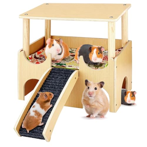 Tutamaz Groß Meerschweinchen Haus mit Rampe, Meerschweinchenhaus aus Holz, Meerschweinchen Spielzeug Zubehoer, Hasenhaus Kaninchenhaus für Kleine Haustiere Zwerghamster Rennmäuse Tutamaz Groß Meerschweinchen Haus mit Rampe, Meerschweinchenhaus aus Holz, Meerschweinchen Spielzeug Zubehoer, Hasenhaus Kaninchenhaus für Kleine Haustiere Zwerghamster Rennmäuse von Tutamaz