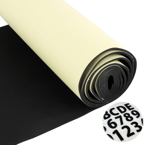 Tutamaz Selbstklebende Schaumstoff Zellkautschuk Selbstklebend Multifunktionale Neopren Schaumstoffplatte einfach zu schneidende DIY-Zellkautschuk Platte (Schwarz, 40cm*200cm*3mm) von Tutamaz
